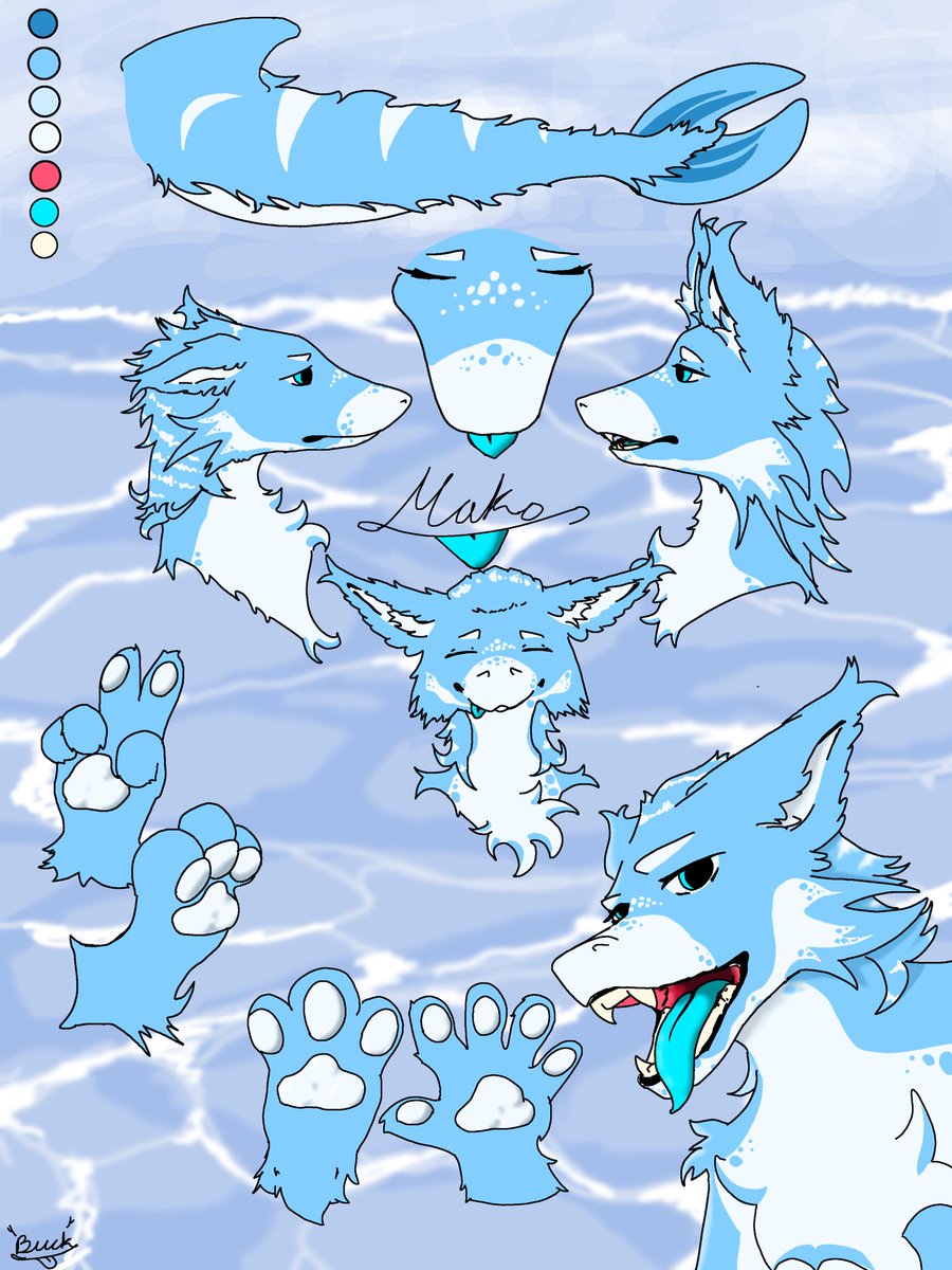 BuckTheCDeer's tweet photo. Yall, I got the headshot ref for Mako done and I’m absolutely lovin’ it ^w^

I added his tail cause why not 🤷

We got the original sketch and a fancy background with him too!!!
#furryart #furry #manokit #mako https://t.co/pCZ6Zk37rV