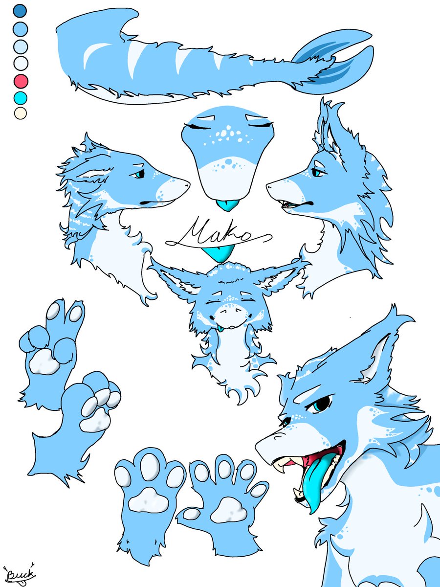 BuckTheCDeer's tweet photo. Yall, I got the headshot ref for Mako done and I’m absolutely lovin’ it ^w^

I added his tail cause why not 🤷

We got the original sketch and a fancy background with him too!!!
#furryart #furry #manokit #mako https://t.co/pCZ6Zk37rV