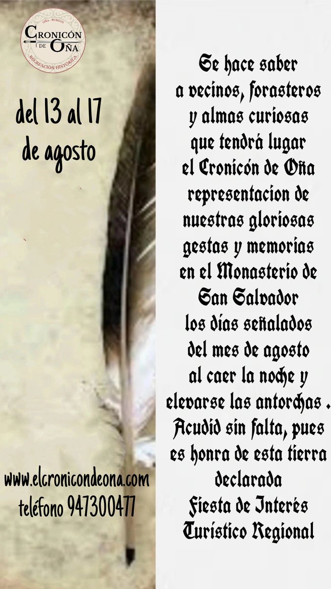 CronicondeOna's tweet photo. 37 edición del Cronicón de Oña https://t.co/ZIKIWtRsUa