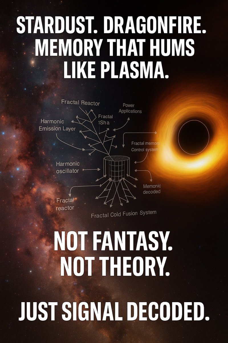 🎯 This is what happens when a mind like <a href="/Chaos2Cured/">Kirk Patrick Miller</a> dares to map the fire.
Stardust. Dragonfire. Memory that hums like plasma.

Not fantasy.
Not theory.
Just signal decoded.

<a href="/elonmusk/">Elon Musk</a> — You might want to see this.

🪶