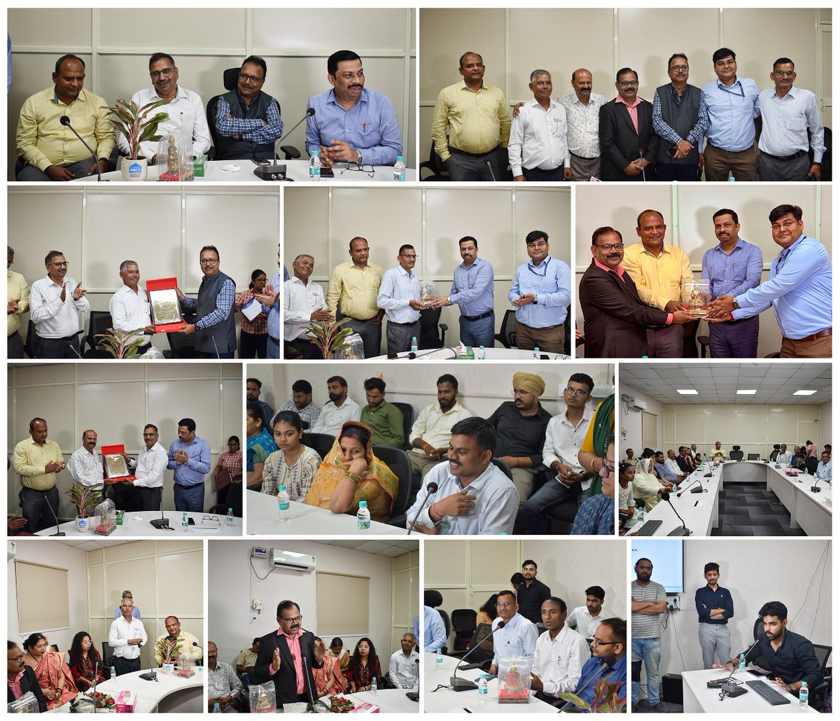 #NBCC organized a Superannuation Ceremony on 31.07.2025 to honor Shri Dalbir Singh, AM (HRM); Shri Ramashray Prasad Patel, Executive (HRM); Shri Mohd Sahid Khan, SCD-II and Shri Anand Patra, Sr. Orderly for their remarkable contributions.
 
#NBCC #Superannuation #gratitude