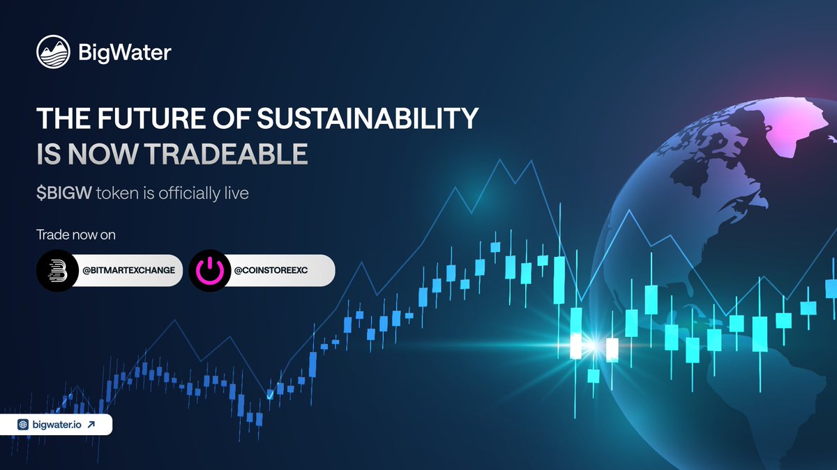 BigWProtocol's tweet image. This isn’t just a token drop - it’s a milestone.

 The $BIGW token is LIVE.

 ✅ Tradeable
 ✅ Real-world utility
 ✅ Built for climate action

 Find us now on:
@BitMartExchange
@CoinstoreeExc
