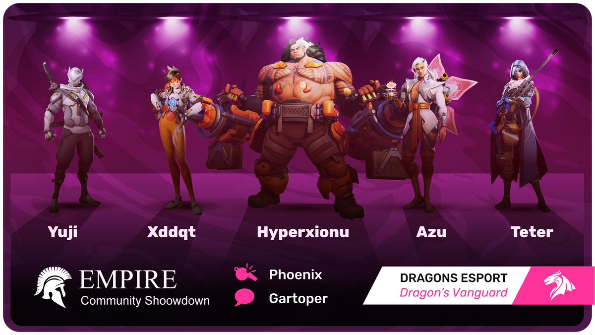 ⚔️ Dragons Esport - Empire EMEA Community Showdown Qualifiers ⚔️

Les Dragon's Vanguard entrent dans le colisée 🐉

🗓️ 02/08 
🕕 18h00

<a href="/Xddqt/">Xddqt</a> <a href="/Azu_mp4/">Azu 💙</a> <a href="/Gartoper/">Gartoper</a> <a href="/kyo_z7/">Zk🇵🇸</a> <a href="/EMPR_OW/">Empire (EMPR)</a>  #Overwatch2 #eSports #RoarLikeADragon