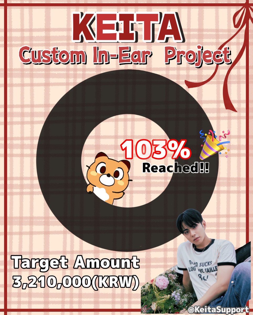 🎉 Fundraising Goal Achieved 🎉

📣We have successfully reached our fundraising goal for Keita’s custom in-ear monitors! 
We truly appreciate everyone who contributed. 🙌🏻💕

📖Those who donated above a certain amount will be invited to participate in a special message book for