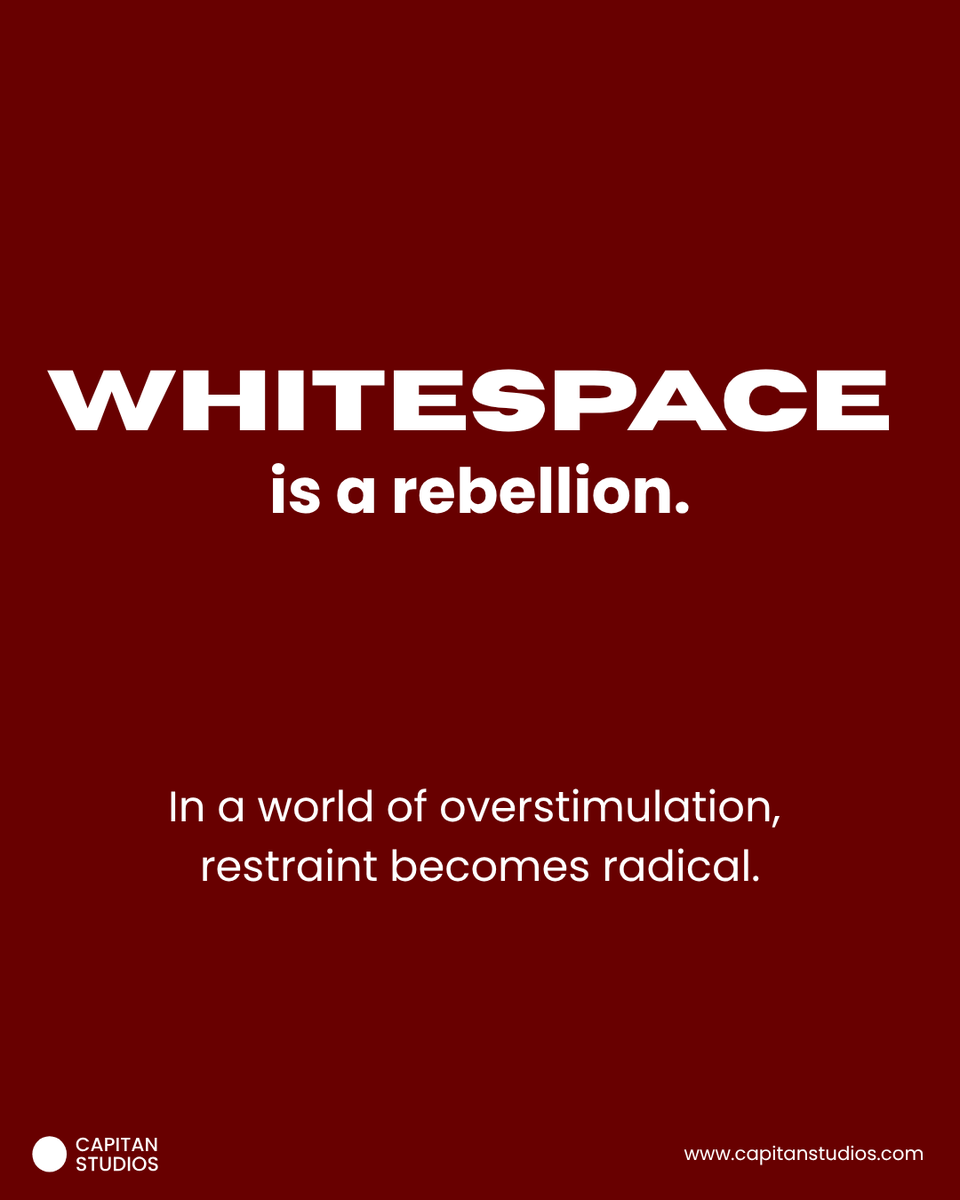 CapitanStudios's tweet photo. In a world of noise, stillness is a design choice.
What if your brand chose quiet over clutter?

#CapitanStudios #SlowDesign #WhitespaceMatters #IntentionalDesign #QuietIsPower #LessButBetter #DigitalMinimalism https://t.co/bdOVcOfAZZ