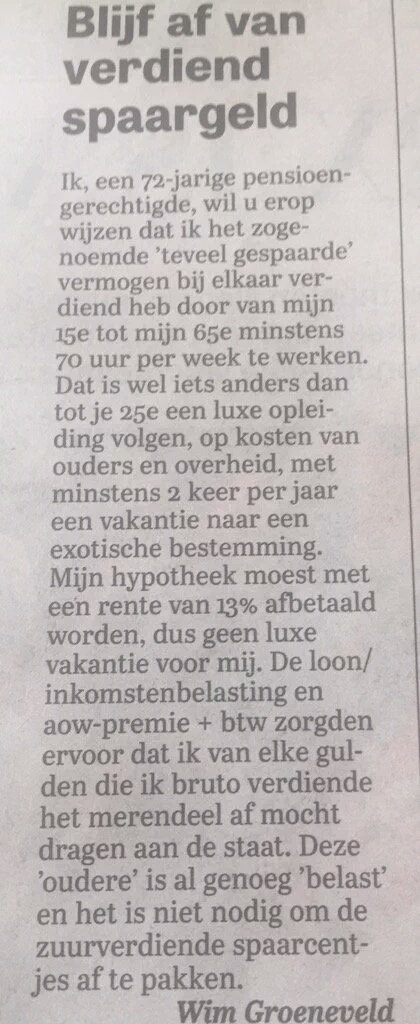 Een ingezonden brief in het #AD in 2019.

Zes jaar later nog steeds meer dan actueel helaas. 🤔
#reverend