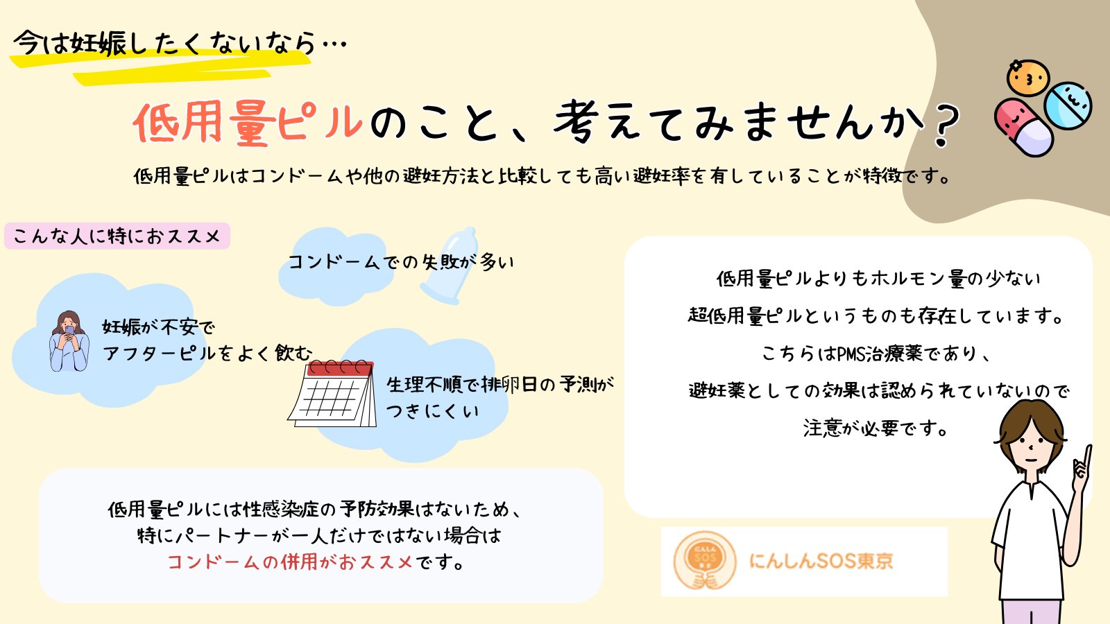 23時ピル ピル(低用量ピル)を飲んでいても中出しはNG！正しく知ろう、ピル