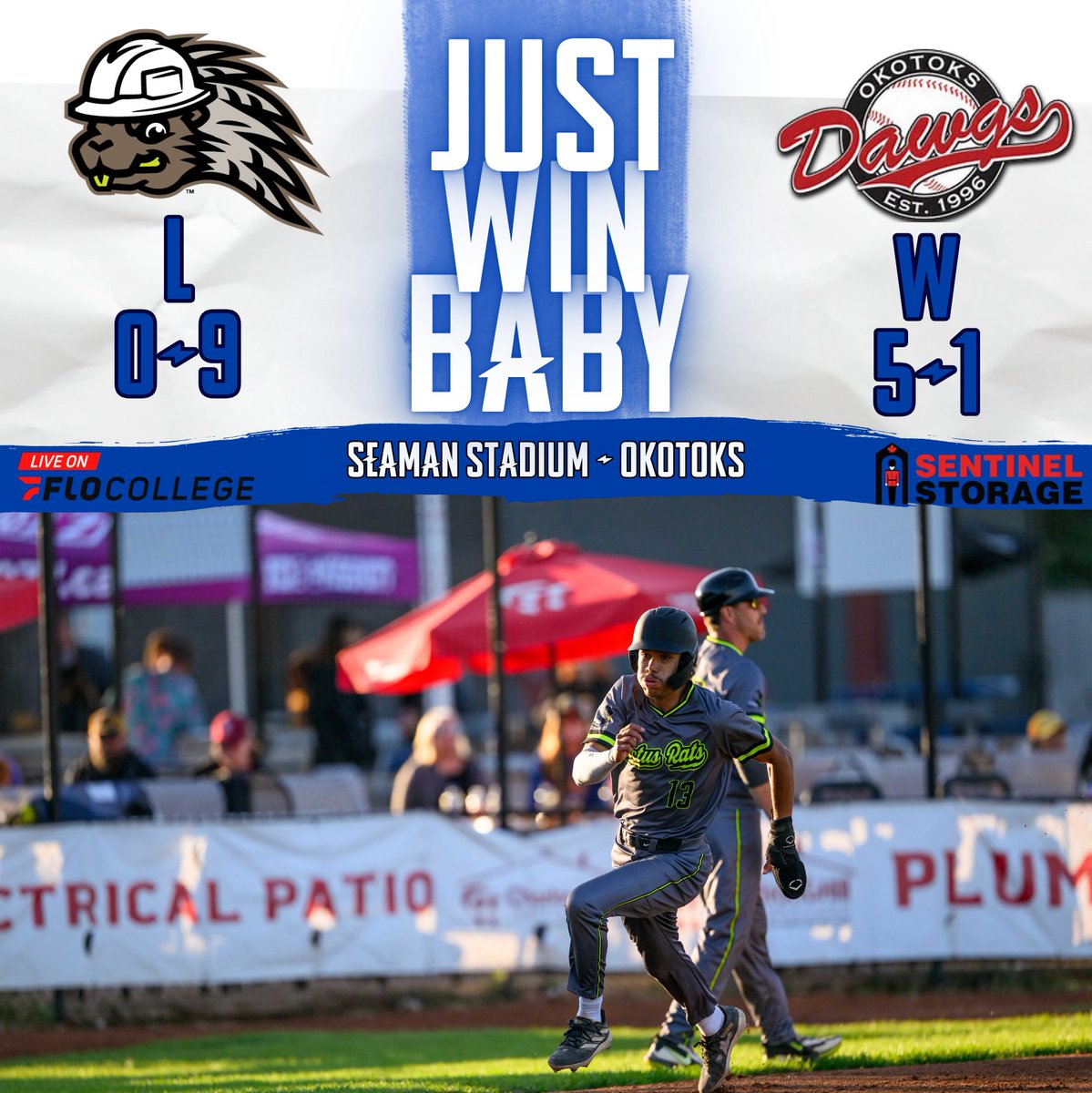 First Game= Bad
Second Game = GOOD! 

With 5 games left, we're tied for the Final Playoff Spot in the WCBL West!