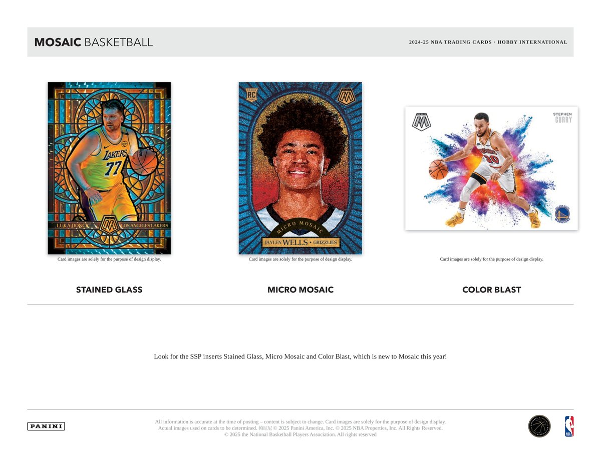 製品情報】 2025年8月16日 発売予定 🏀NBA 2024-25 PANINI MOSAIC