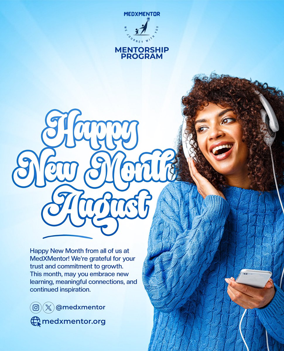 Happy New Month from all of us at #MedXMentor! 💫
Here’s to another month of mentorship, growth, and meaningful impact in the world of medicine. Let’s make August unforgettable. 🚀
#HappyNewMonth #MedicalMentorship