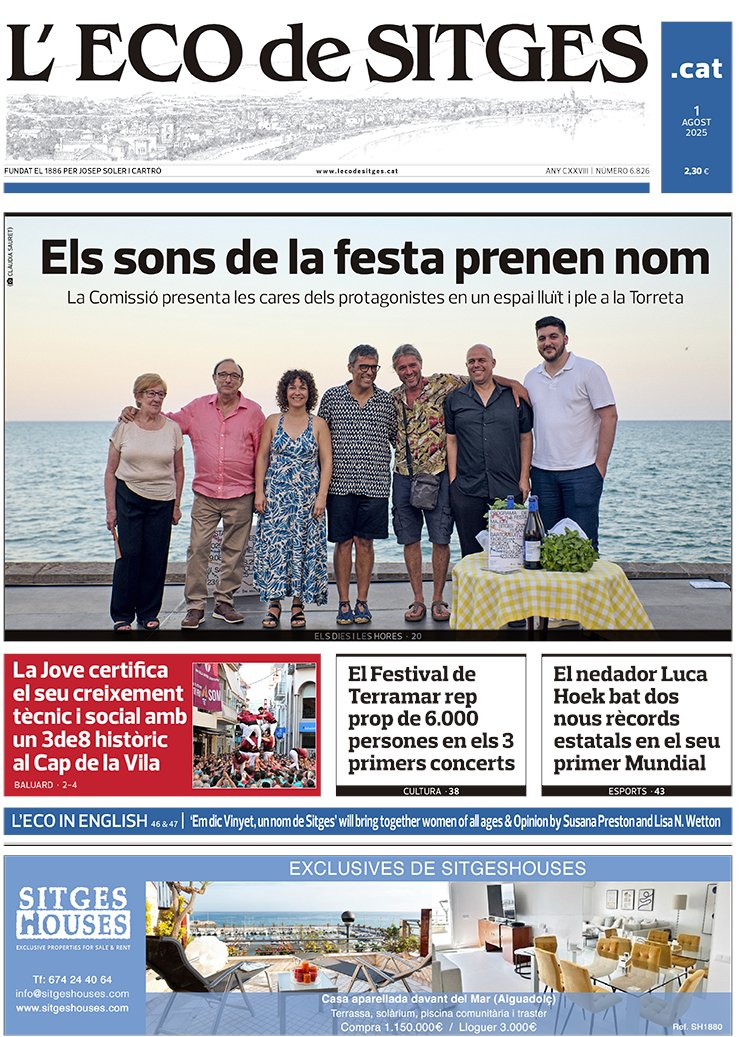 L’Eco de Sitges (@lecodesitges) on Twitter photo La portada de #Sitges. Aquesta setmana destaquem la presentació de la Festa Major, el 3de8 de la <a href="/jovedesitges/">Jove de Sitges</a>, els 6.000 espectadors en els tres primers concerts del <a href="/TerramarFest/">Festival Terramar CaixaBank</a> i la gran participació de Luca Hoek en el seu primer Mundial de natació.
▶️iquiosc.cat/publicacions/l… La portada de #Sitges. Aquesta setmana destaquem la presentació de la Festa Major, el 3de8 de la <a href="/jovedesitges/">Jove de Sitges</a>, els 6.000 espectadors en els tres primers concerts del <a href="/TerramarFest/">Festival Terramar CaixaBank</a> i la gran participació de Luca Hoek en el seu primer Mundial de natació.
▶️iquiosc.cat/publicacions/l…