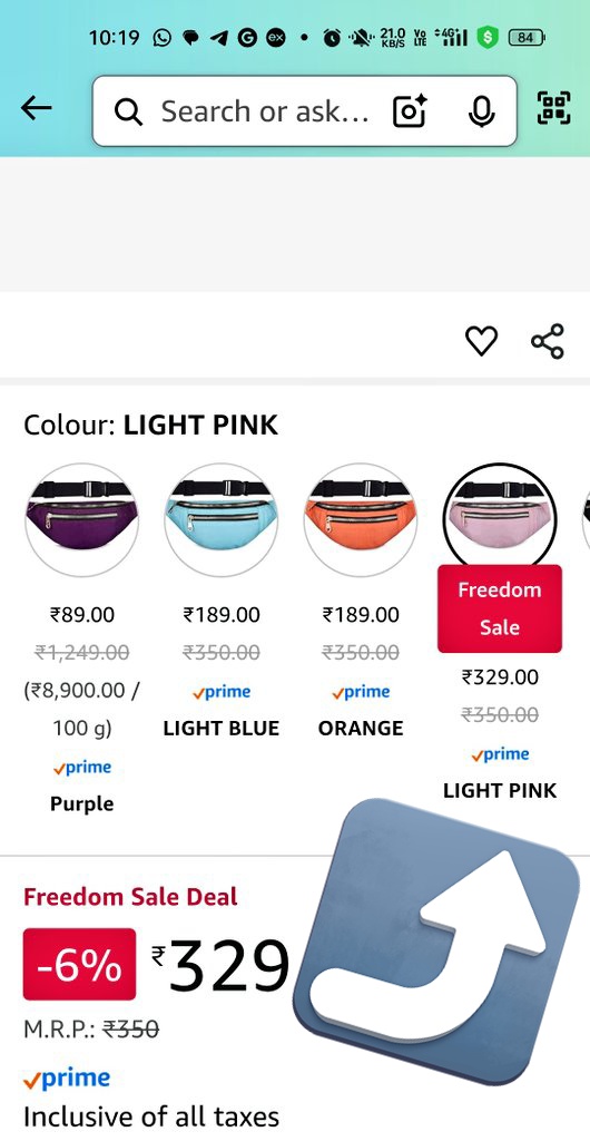 ITSCOOL23's tweet image. Regular Price 89/189 Freedom Sale Price 329 #AmazonFreedomSale

@amazonIN @amazon 

#Amazon #Flipkart #Online #OnlineSale

amzn.in/d/iM7enA4