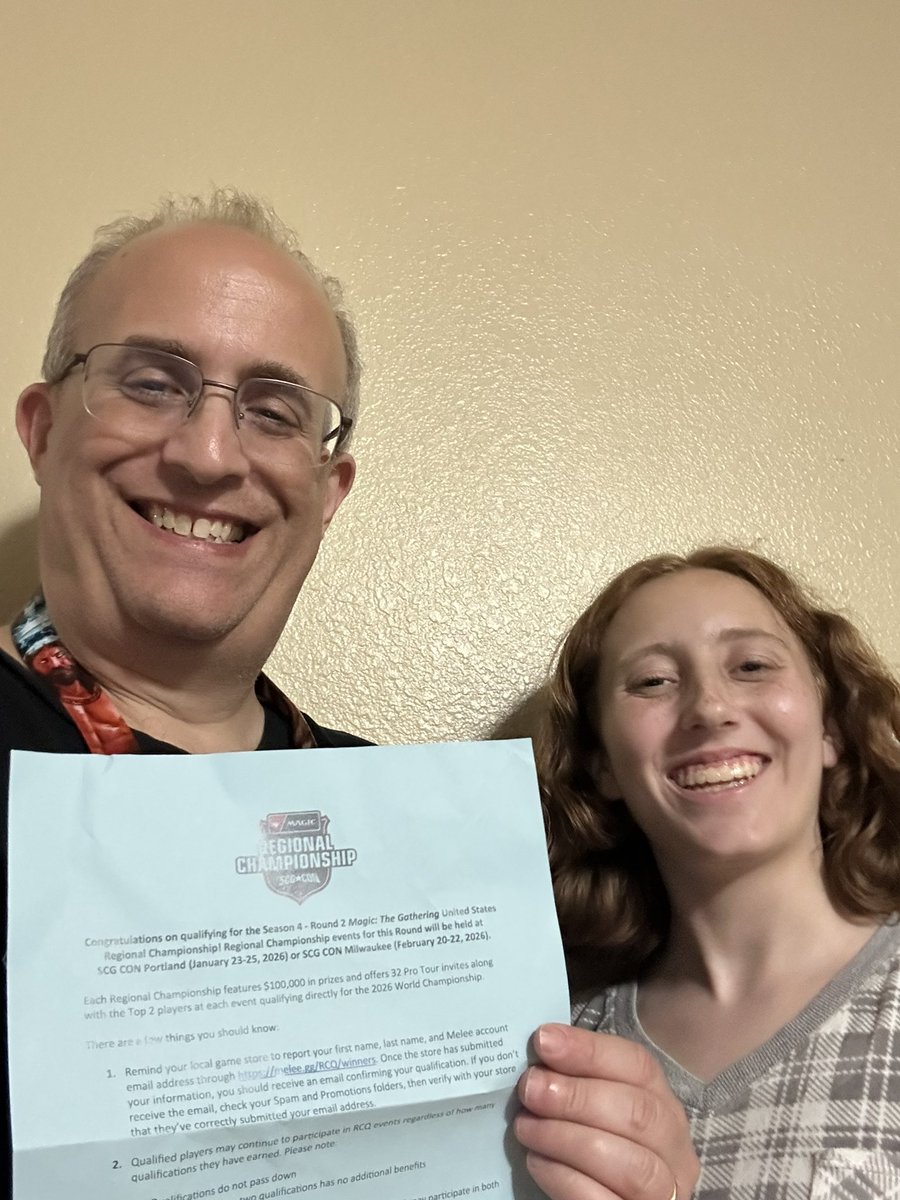 Dana Fischer, The Disciple of Nissa (@danafischermtg) on Twitter photo About 1 year ago today, I won an RCQ at <a href="/Gen_Con/">Gen Con</a> on the very first day of the convention and the whole <a href="/SCGCON/">SCG CON</a> <a href="/StarCityGames/">Star City Games</a> RCQ season and today my dad <a href="/adamfischer71/">Adam Fischer</a> did the exact same thing in #MTGEternities Limited at #GenCon2025 .
How cool! About 1 year ago today, I won an RCQ at <a href="/Gen_Con/">Gen Con</a> on the very first day of the convention and the whole <a href="/SCGCON/">SCG CON</a> <a href="/StarCityGames/">Star City Games</a> RCQ season and today my dad <a href="/adamfischer71/">Adam Fischer</a> did the exact same thing in #MTGEternities Limited at #GenCon2025 .
How cool!