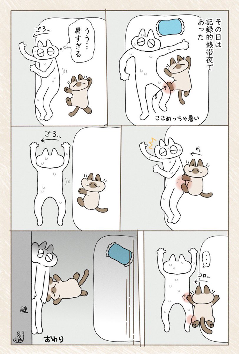 毎夏やってる攻防※クーラーは付けてます #シャム猫あずきさんは世界の中心