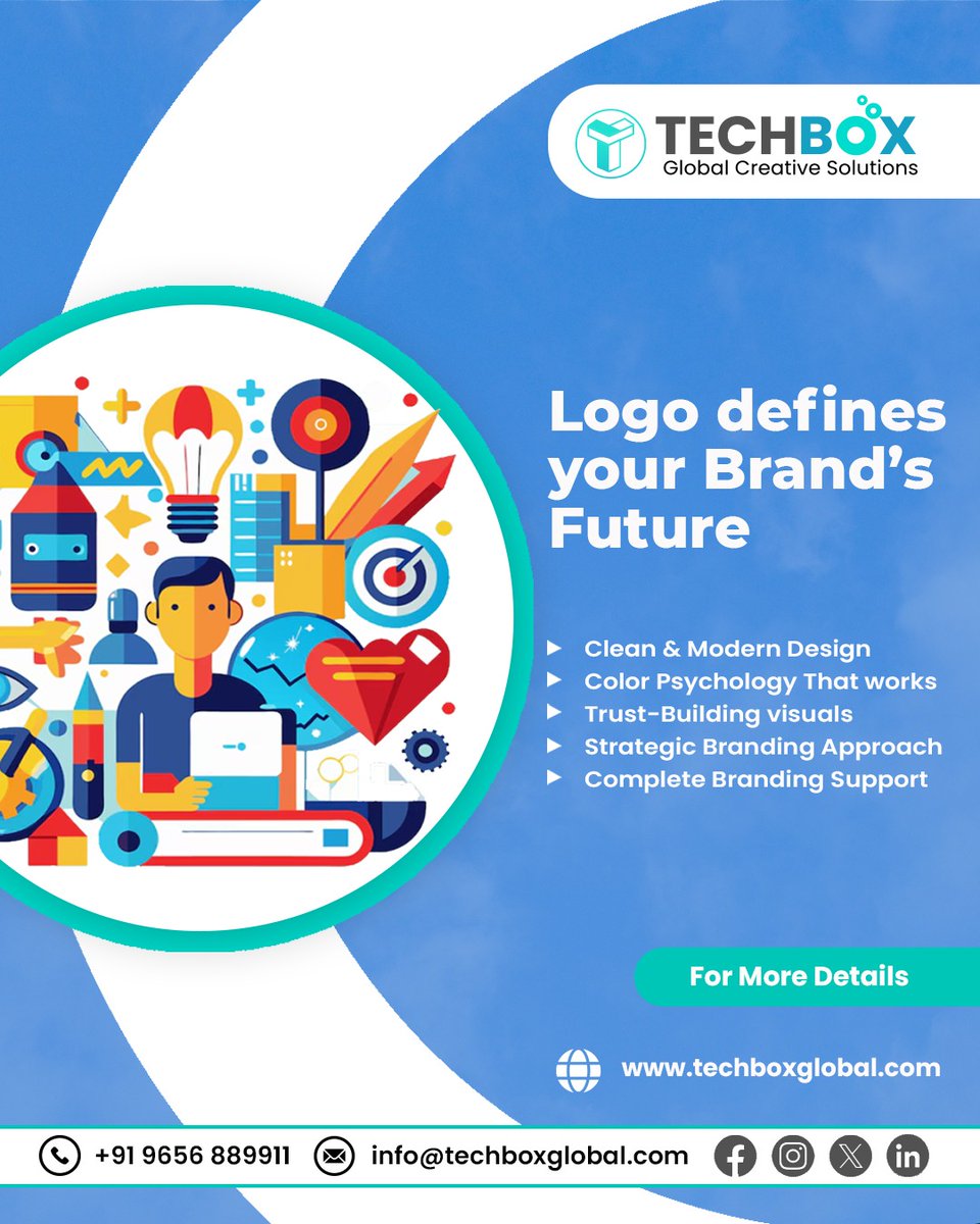 techboxsol's tweet photo. Looking to build trust through powerful branding?
At TechBox Creative Solution, we design logos and visuals that reflect your brand’s personality and build an everlasting impression.
🌐https://t.co/wETOAT8r3X
#TechBoxGlobal #LogoDesignIndia #BrandingIndia #CreativeAgencyIndia https://t.co/zfwURQYXxT