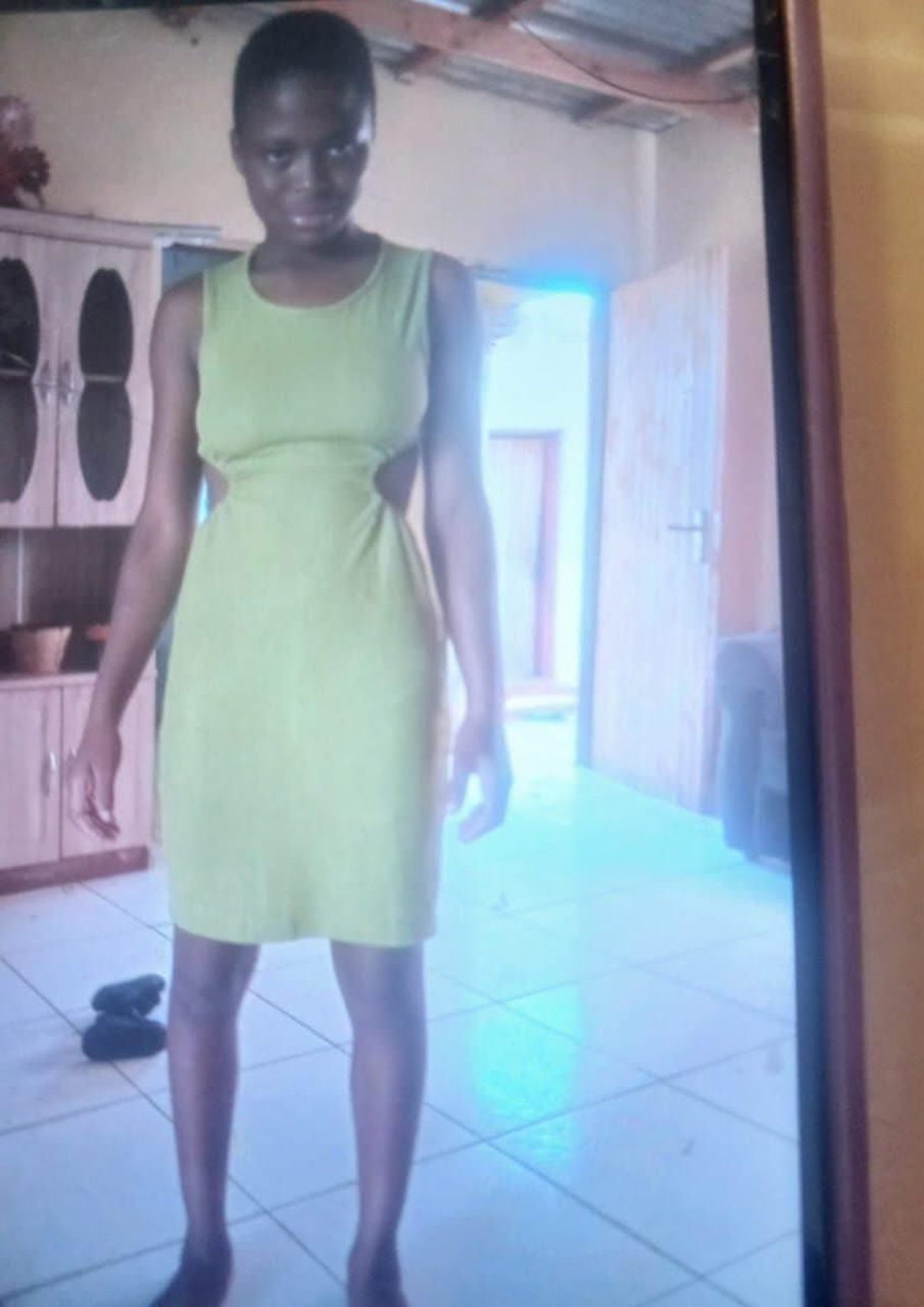 Am_Blujay's tweet photo. The South African Police Service in Hlanganani, Mopani District, is searching for 17-year-old Seketelo Nkuna, a grade 10 learner from Marhorwani Malali High School in Olifantshoek village. She was last seen leaving home on July 26, 2025, at around 17:30, wearing a blue dress and black shoes. Described as medium height, light-complexioned with short hair, her whereabouts are unknown, and a joint search by police and family has been unsuccessful. The public is urged to contact Captain Maribate at 082 4688 673, Crime Stop at 08600 10111, or use the MySAPSApp with any information.