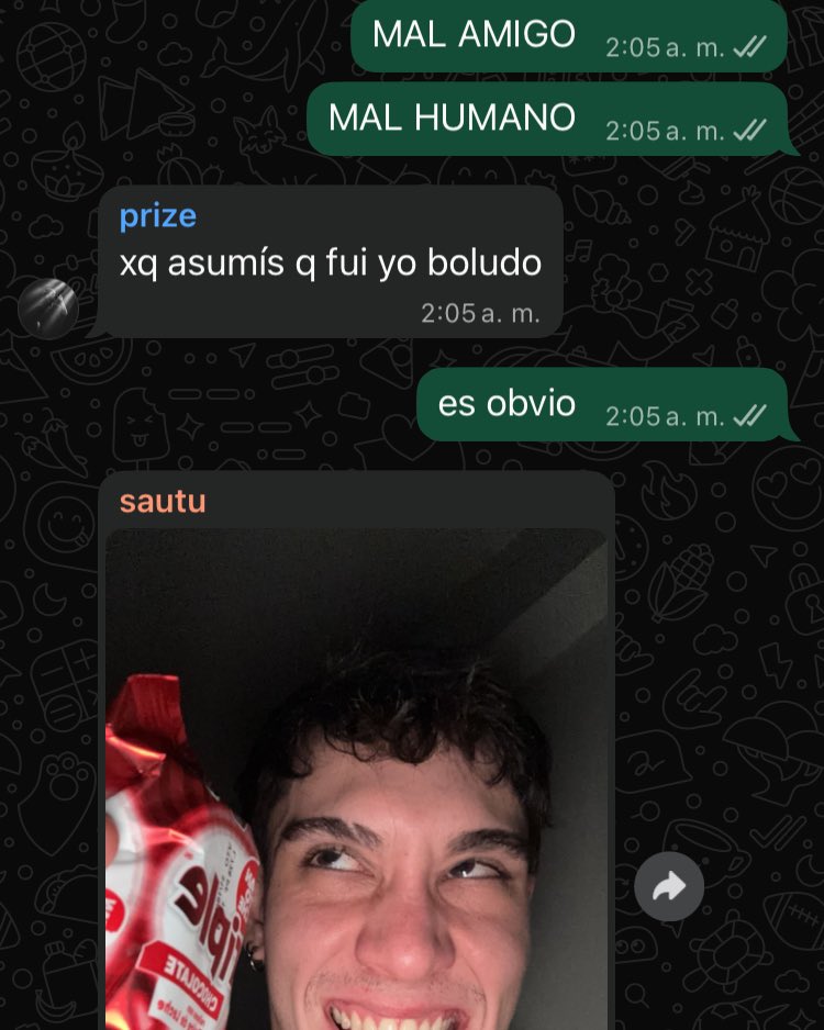 pueden creer que me enteré que mi amigo me ROBÓ un fantoche por esta secuencia de mensajes,,, fondo de olla total