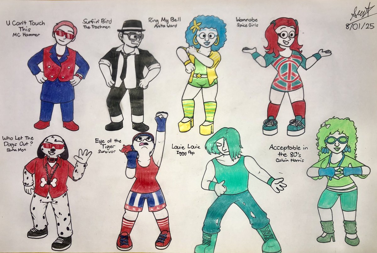 Drew some coaches from the first Just Dance.