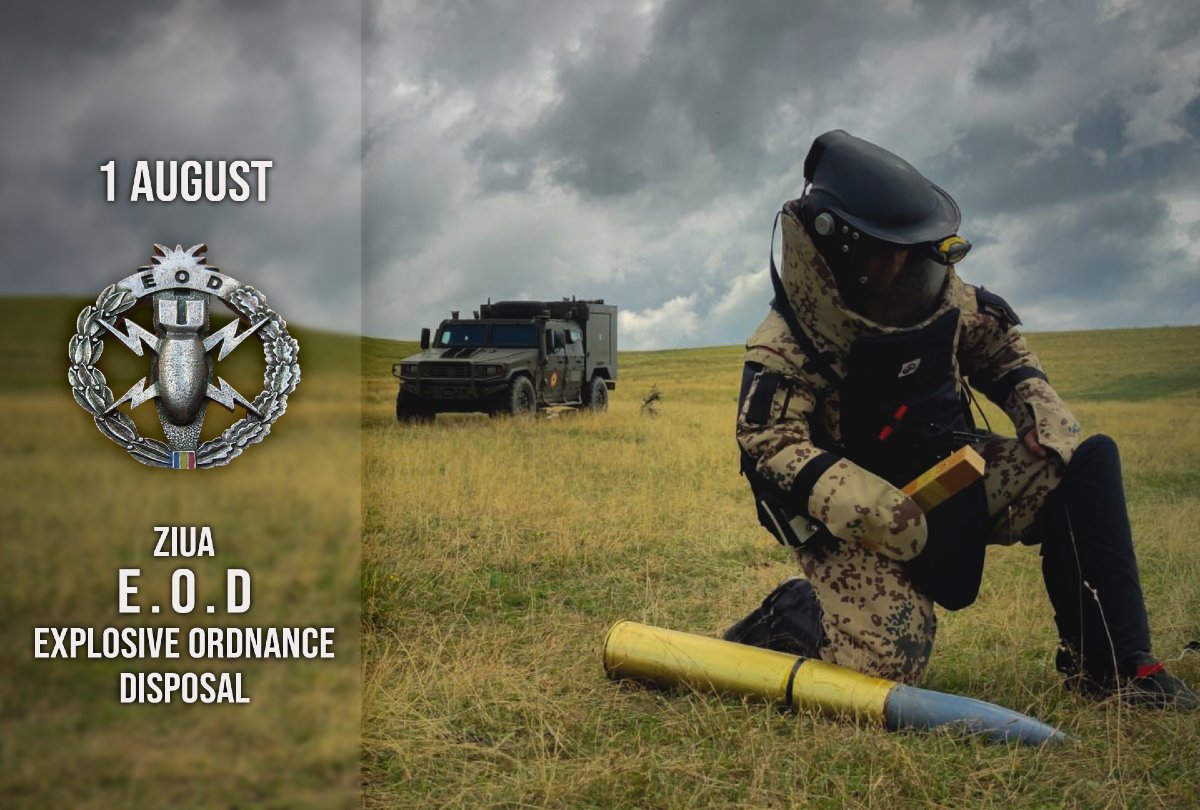 1 August - Ziua specialităţii militare EOD 
Le urăm LA MULȚI ANI specialiștilor EOD și la cât mai multe realizări!