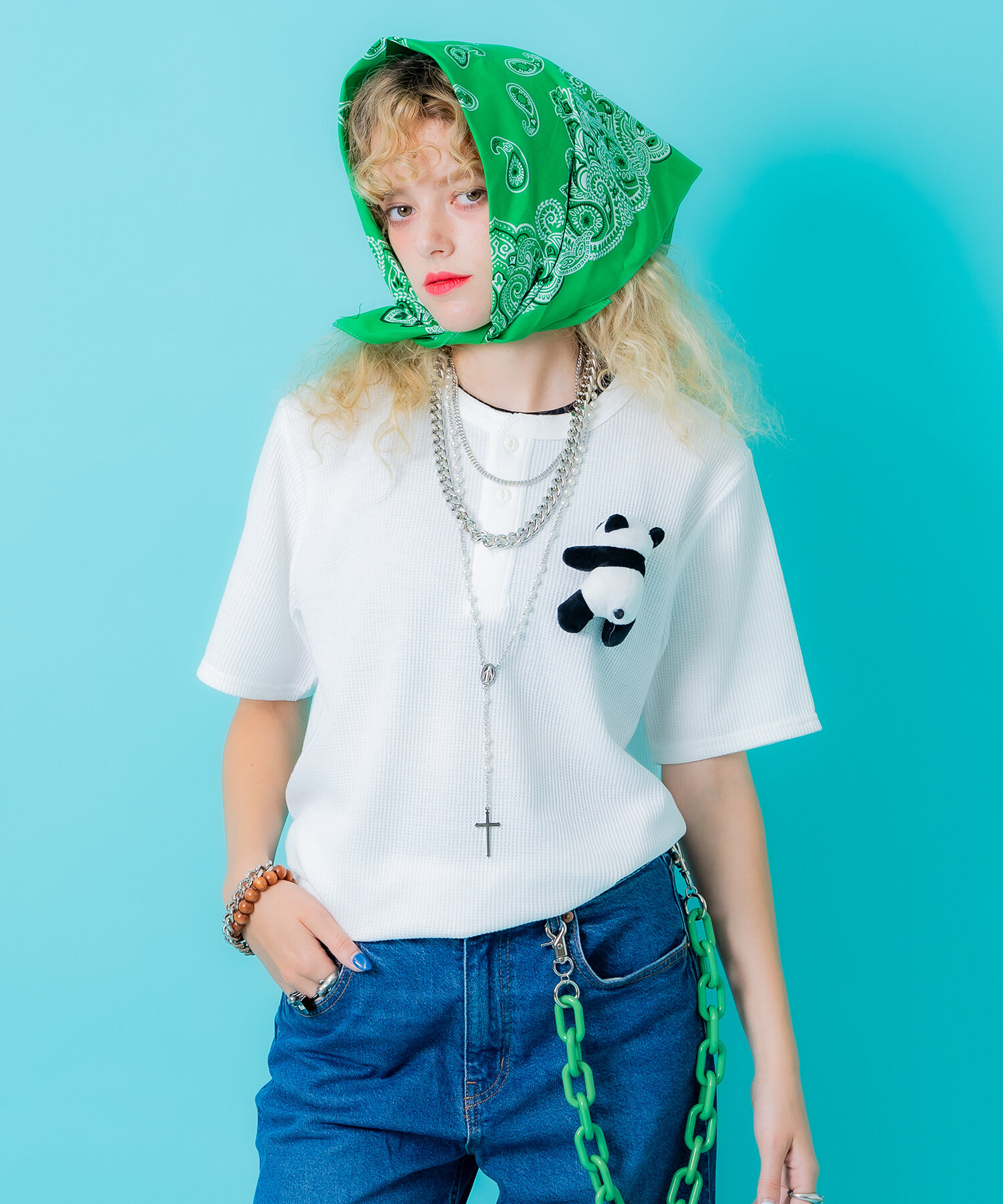 tシャツ TEDDY ankoROCK ヘンリーネックTシャツ レディース メンズ セール】TEDDY ankoROCK ヘンリーネックTシャツ（Tシャツ