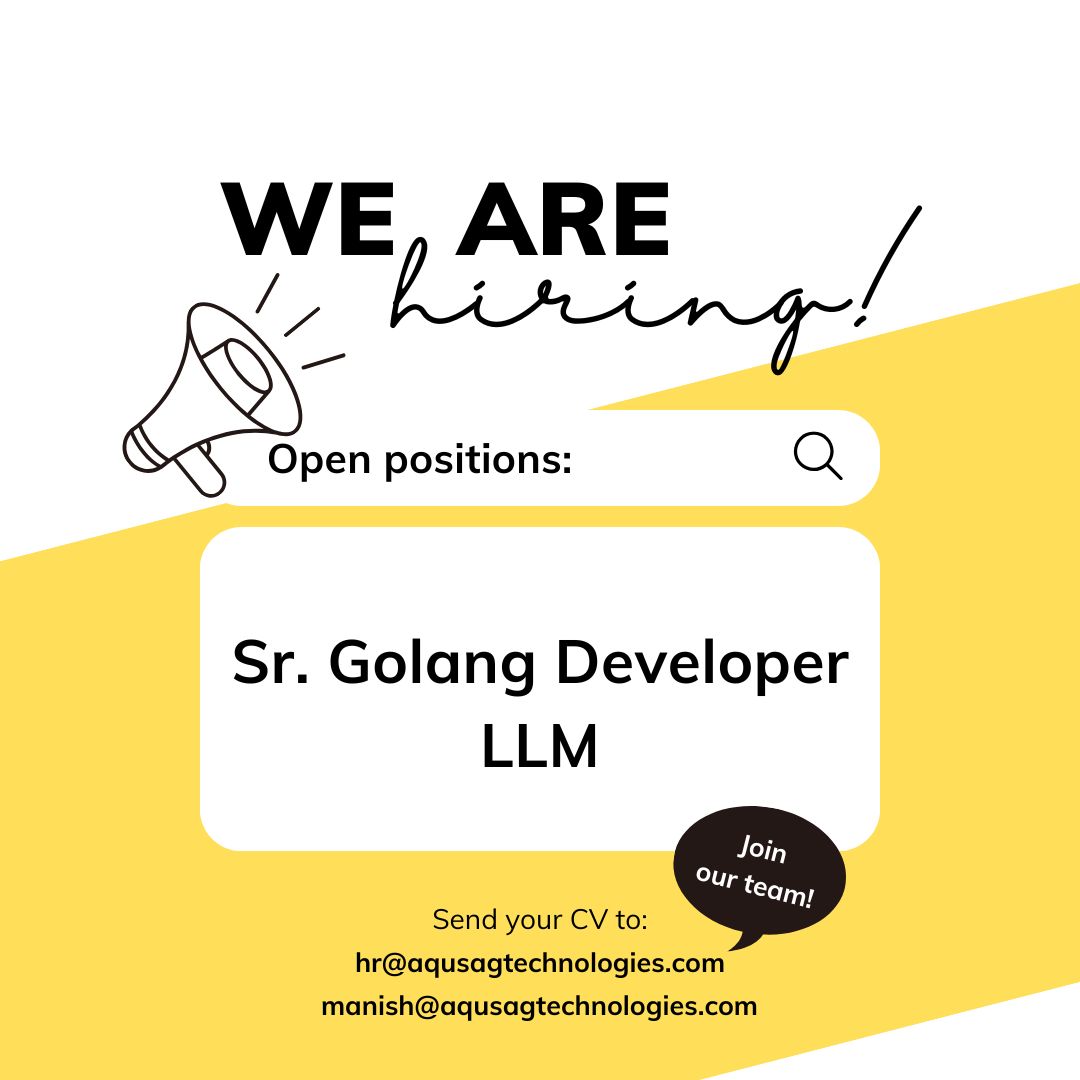 aqusag's tweet image. 🚀 #Hiring: Sr. Golang Developer (Remote | Contractual)
Work on cutting-edge AI & LLM projects with AquSag!
✅ Golang expertise
✅ Scalable backend systems
Apply now 👉 aqusag.com/jobs/detail/sr…
📧 manish@aqusagtechnologies.com| hr@aqusagtechnologies.com
#GolangJobs