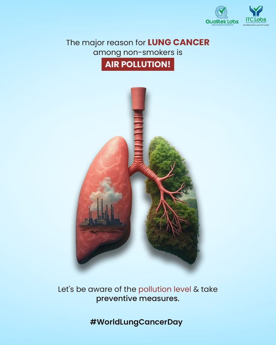 itclabsind's tweet photo. This Lung Cancer Day, let’s breathe awareness into the conversation.

At our labs, we are committed to supporting public health through air quality monitoring, industrial hygiene, and chemical exposure testing, because clean air isn’t a luxury; it’s a necessity. https://t.co/GeQCrXRxWJ