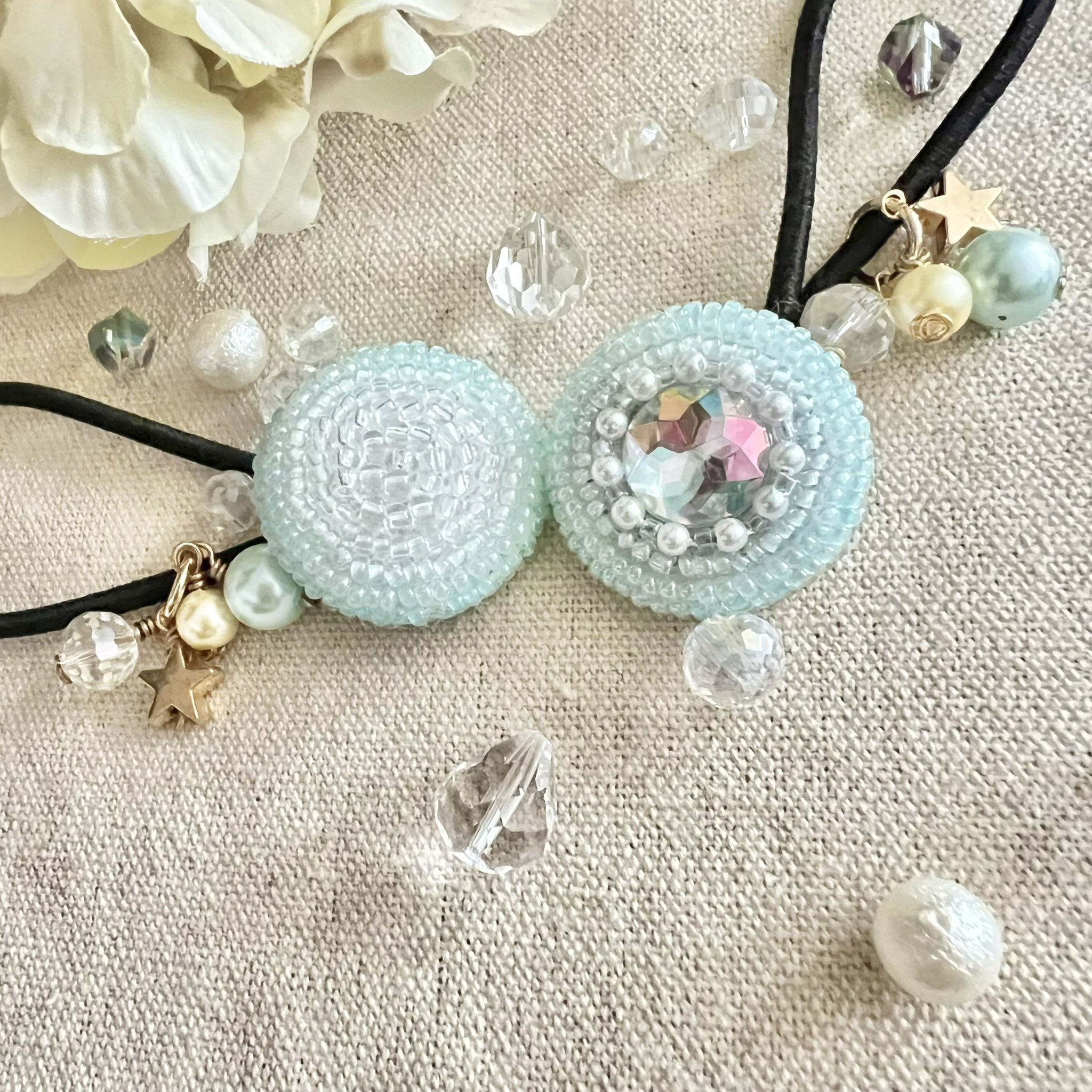 エンジェルアールミントグリーン ビーズ刺繍 ミントグリーン ビーズ刺繍 タンクトップ Sサイズ - メルカリ
