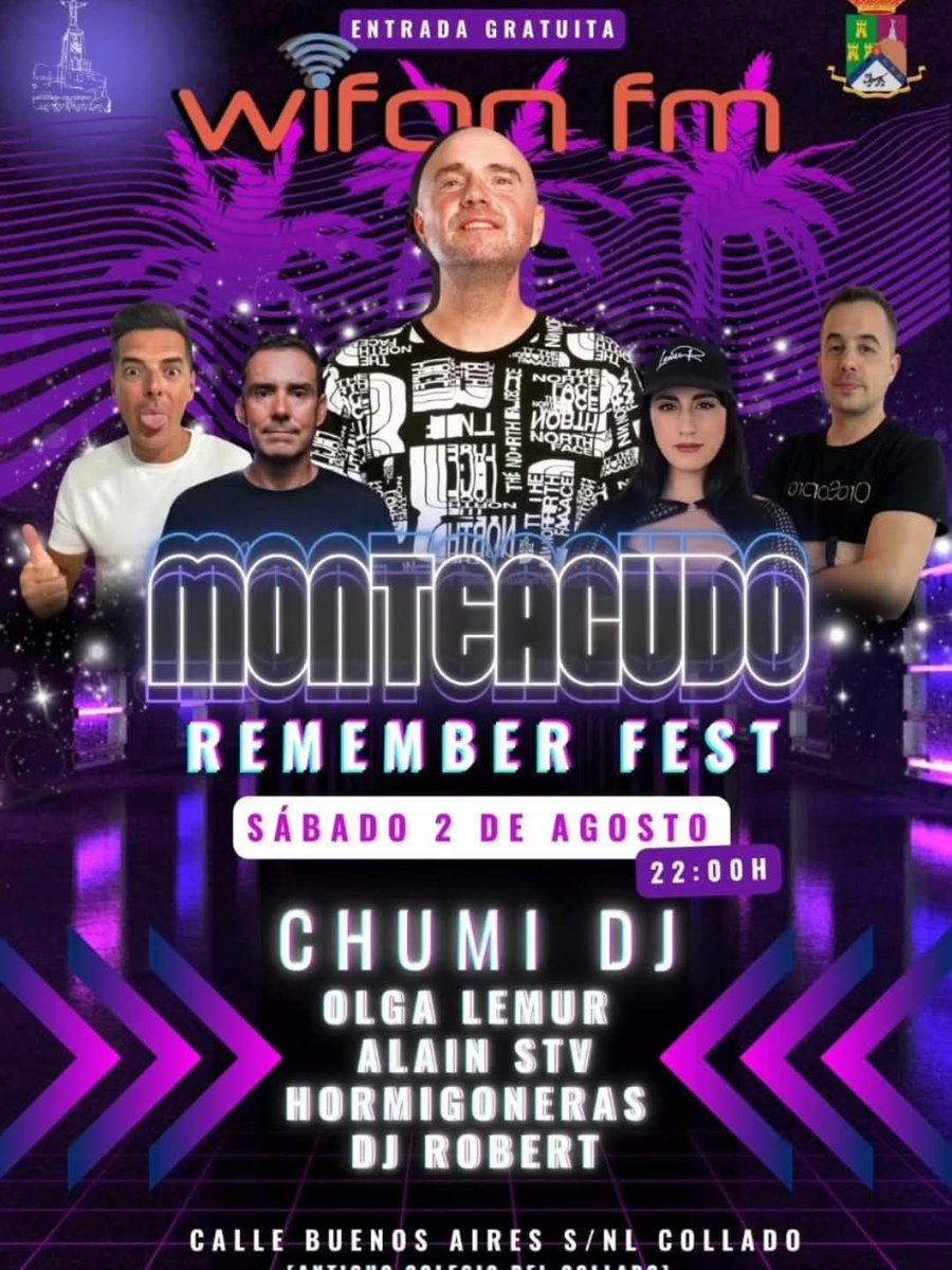 FIESTA REMEMER DE WIFON FM EN MONTEAGUDO, MURCIA - COLEGIO EL COLLADO - A LAS 22:00 HORAS