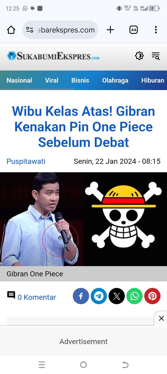 Yang pakai one Pieces katanya pemecah belah 🤣🤣🤣

Piye Iki mas <a href="/gibran_tweet/">Gibran Rakabuming</a>