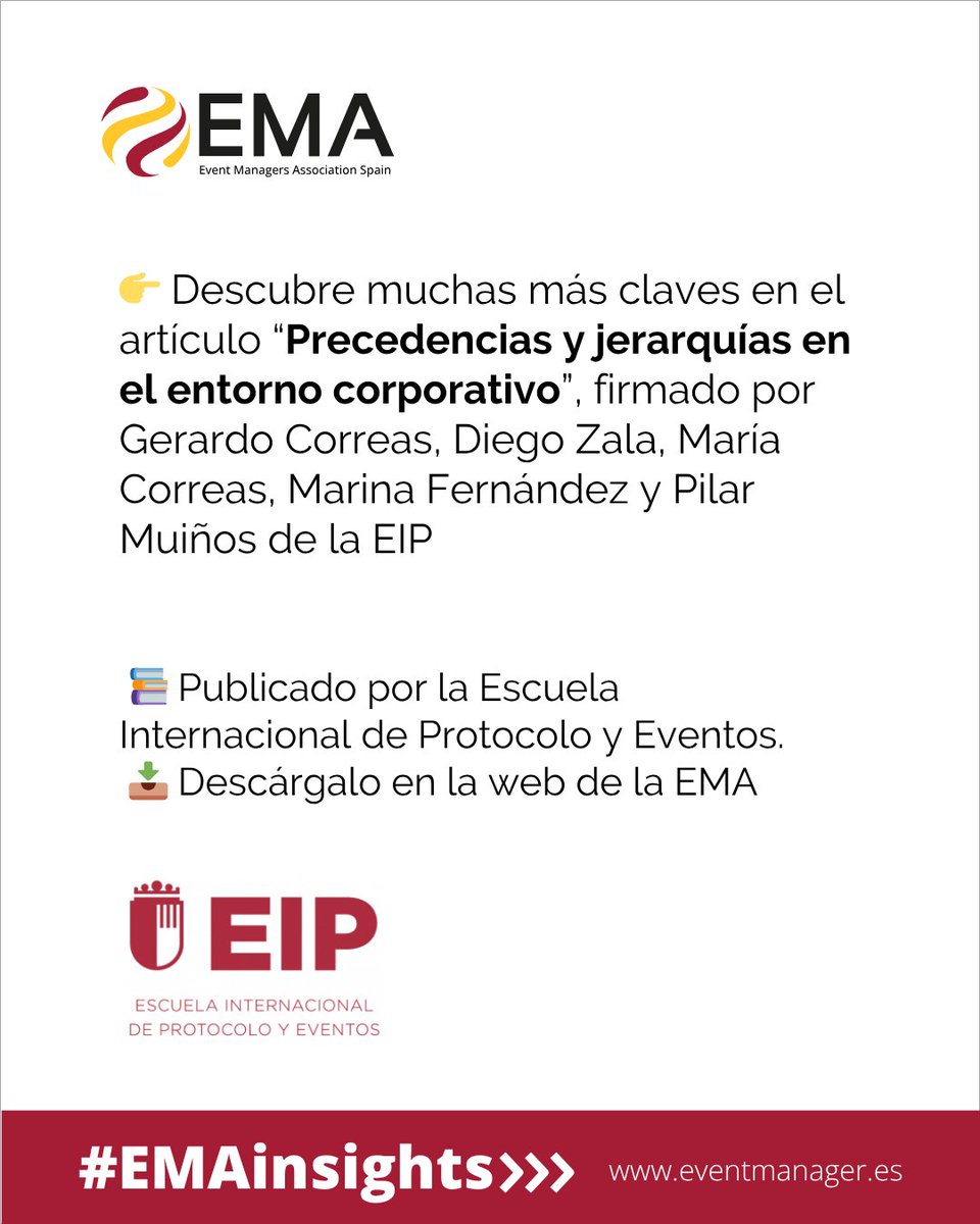 ¿Quién se sienta a la derecha del anfitrión?  🎯 En protocolo, nada es casual. En una comida de negocios, la persona de mayor rango se sienta a la derecha del anfitrión.

Publicado por la Escuela Internacional de Protocolo y Eventos:
📥 eventmanager.es/precedencias-y…