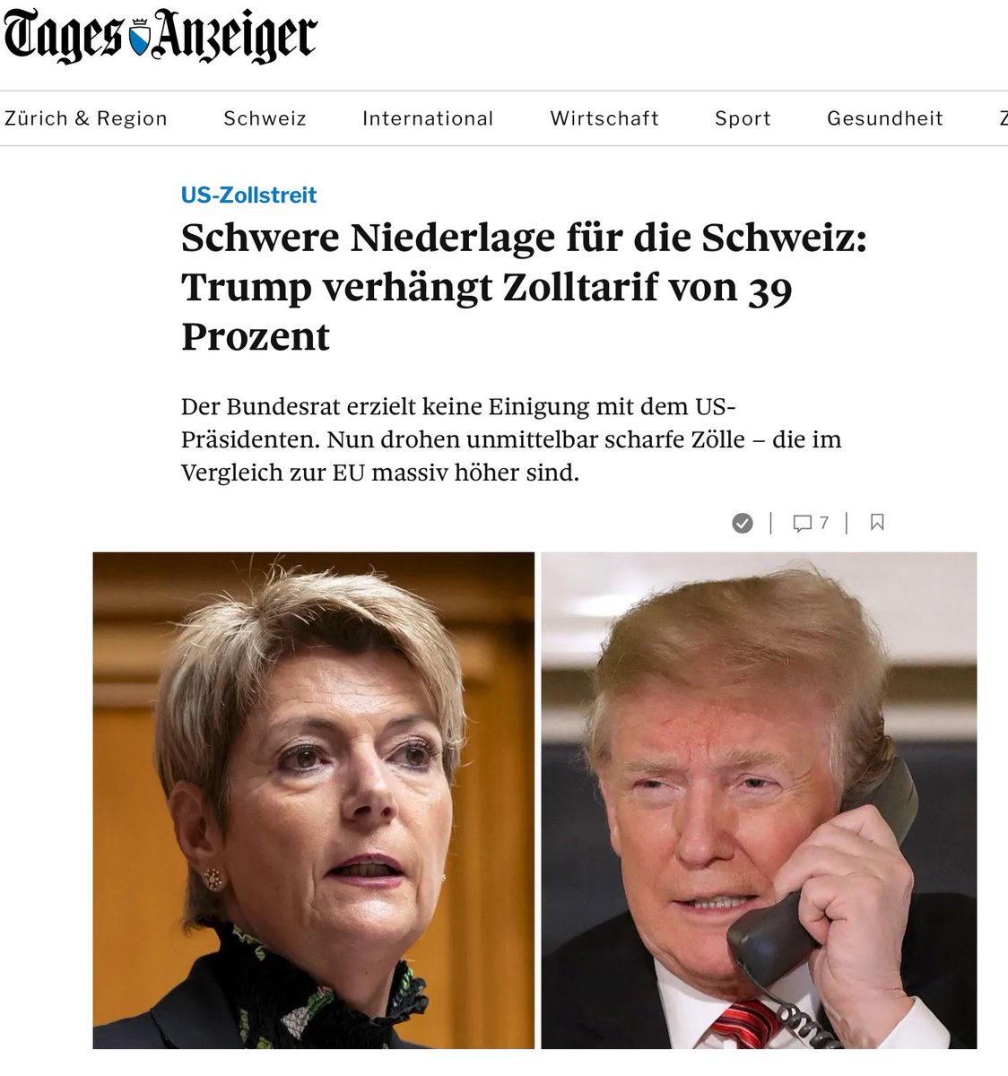 Täte uns allen gut, am Nationalfeiertag darüber nachzudenken, ob der Alleingangs auch für die Zukunft der richtige Weg ist. #EU #USA #Zölle #Trump