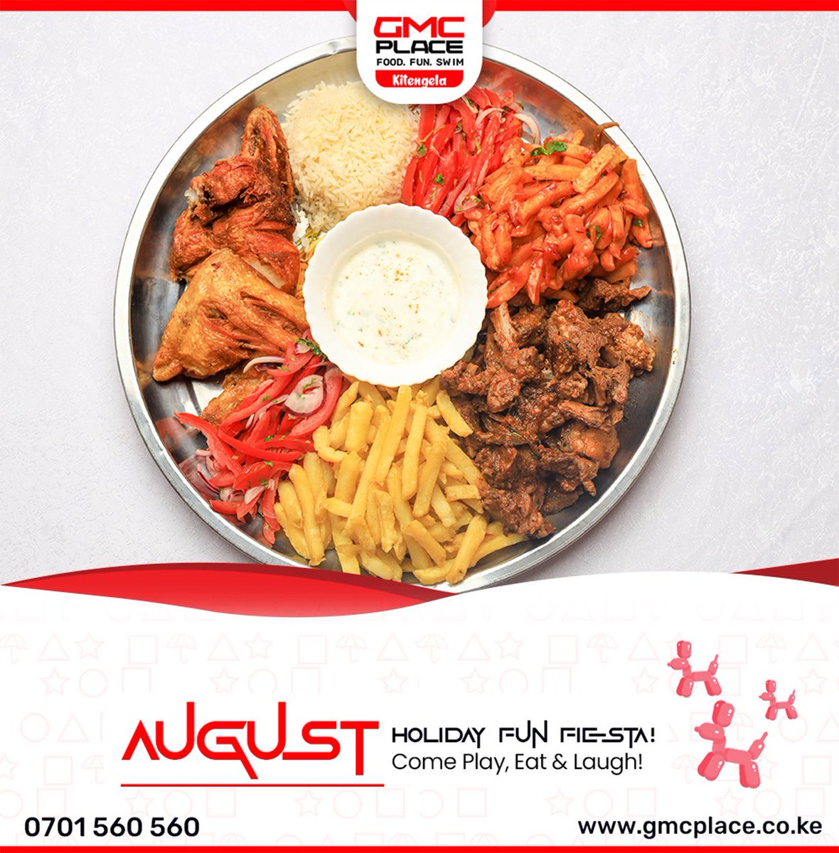 Shaylor Mwanje (@ms_mwanje) on Twitter photo <a href="/gmc_fun/">GMC Place-Kitengela</a> Teachers should come reward themselves with this platter for work well done this term. #AugustFunAtGMC
<a href="/gmc_fun/">GMC Place-Kitengela</a> <a href="/gmc_fun/">GMC Place-Kitengela</a> Teachers should come reward themselves with this platter for work well done this term. #AugustFunAtGMC
<a href="/gmc_fun/">GMC Place-Kitengela</a>