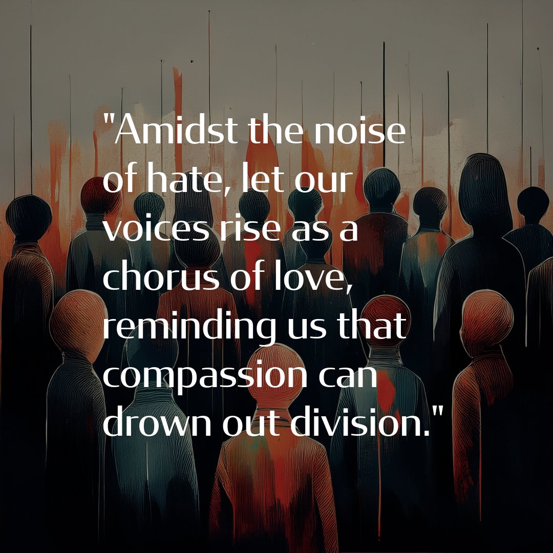 MichelBaise's tweet image. Amidst the noise of hate, let our voices rise as a chorus of love! 💖 Together, we can drown out division with compassion and understanding. Every act of kindness sends ripples of hope into the world. Let's choose empathy, connection, and love.🌍✨ #LoveOverHate #CompassionIsKey