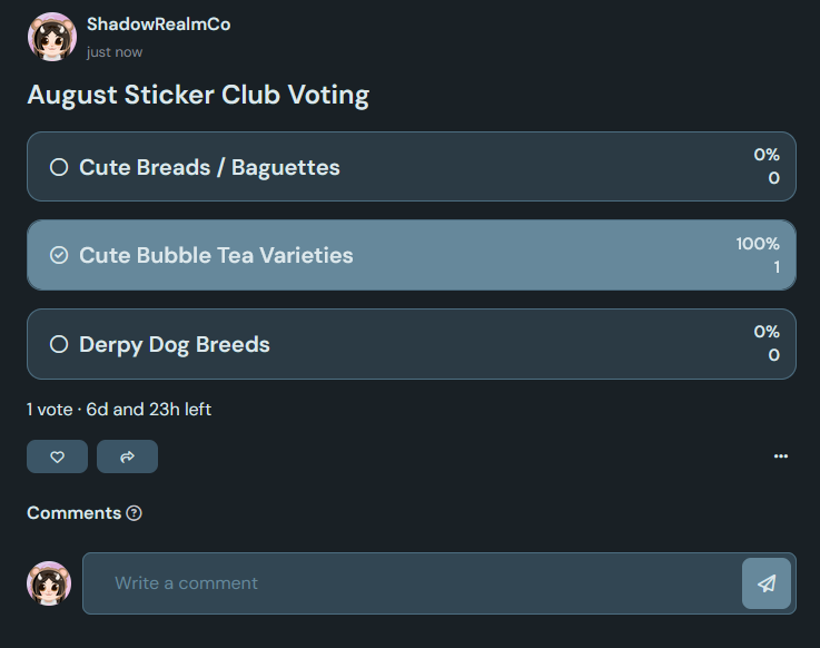 Support me through sticker club and vote for this month's theme
ko-fi.com/polls/August-S…
Check out last month's theme here 
#stickerclub