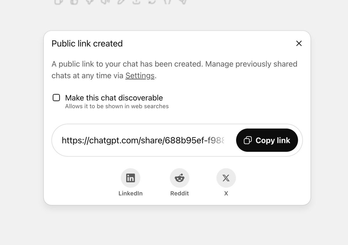 🔐 Et si vos conversations avec ChatGPT étaient visibles sur Google… sans que vous le sachiez ?
Des milliers d’échanges partagés ont été indexés et rendus publics. Certains contiennent des infos très personnelles. 😳

À retenir : 
➡️ Ne JAMAIS utiliser le bouton “Partager” sans
