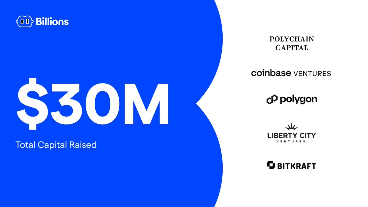 Billions Network announced 30M$ investment yesterday led by Polychain.

🔗signup.billions.network/?rc=CTY5B6T7

You can use below codes to get extra points:

SENTIENTXBILLIONS 
ONEBILLIONSCLOSER

We were early but I did not have time to dive in, I just opened an account and left it lmao.