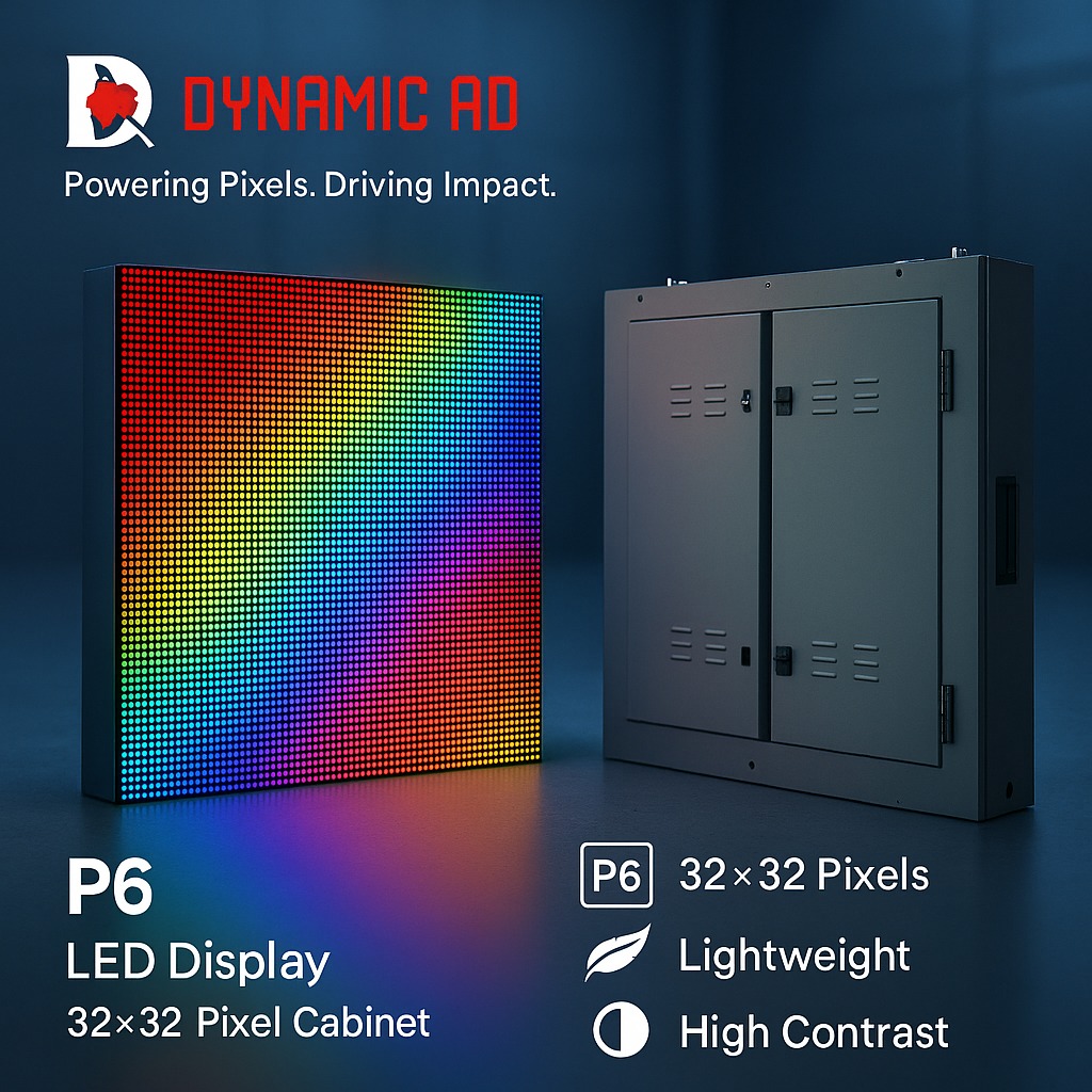 dynamic_ad_'s tweet image. ✨ Introducing the P6 LED Display Cabinet by #DynamicAd
🔹 32×32 Pixels | 6mm Pitch
🔹 High Contrast, Lightweight, Power-Efficient
Perfect for ads, safety boards &amp;amp; smart info systems.
📩 DM us today for demos, pricing &amp;amp; custom solutions.#LEDDisplay #DigitalSignage #SmartDisplay