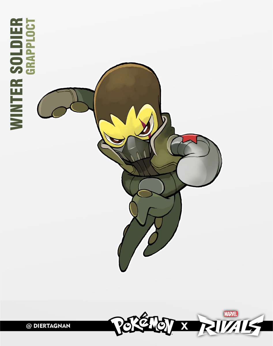diertagnan's tweet image. POKEMON X MARVEL RIVALS - PART 14 
--------- 
Winter Soldier (Glapploct) 
Hope you like it. 
----------- 
#art #illustration #pokemonart #pokemoncomunity #pokemonfanart #pokemon #gamefreak #PokemonLegendsZA #pokedex #fusion #marvel #marvelstudios #rivals #marvelrivals