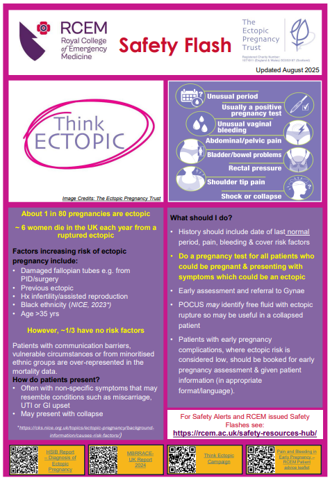 Royal College of Emergency Medicine (@rcollem) on Twitter photo Itโs #EctopicPregnancyAwarenessDay
In collaboration with The Ectopic Pregnancy Trust <a href="/TheEPT/">The Ectopic Pregnancy Trust</a>, we have produced an updated โSafety Flashโ about the condition as women who experience an ectopic pregnancy often arrive through the doors of an Emergency Department to seek urgent Itโs #EctopicPregnancyAwarenessDay
In collaboration with The Ectopic Pregnancy Trust <a href="/TheEPT/">The Ectopic Pregnancy Trust</a>, we have produced an updated โSafety Flashโ about the condition as women who experience an ectopic pregnancy often arrive through the doors of an Emergency Department to seek urgent