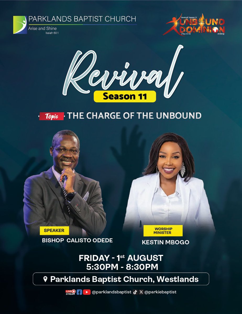 #StirUp
Revival season 11
<a href="/ParkieBaptist/">Parklands Baptist Church™</a>