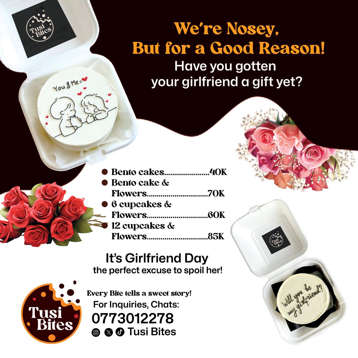 Happy Girlfriends Day 💖✨ To all the sweet bonds worth celebrating! 🥰 P.S. Just because we’ve been a little quiet doesn’t mean we’re out of the kitchen 😉 Silence isn’t business silence — Tusi Bites is still here baking happiness for you! 🍫🍪 #TusiBites”