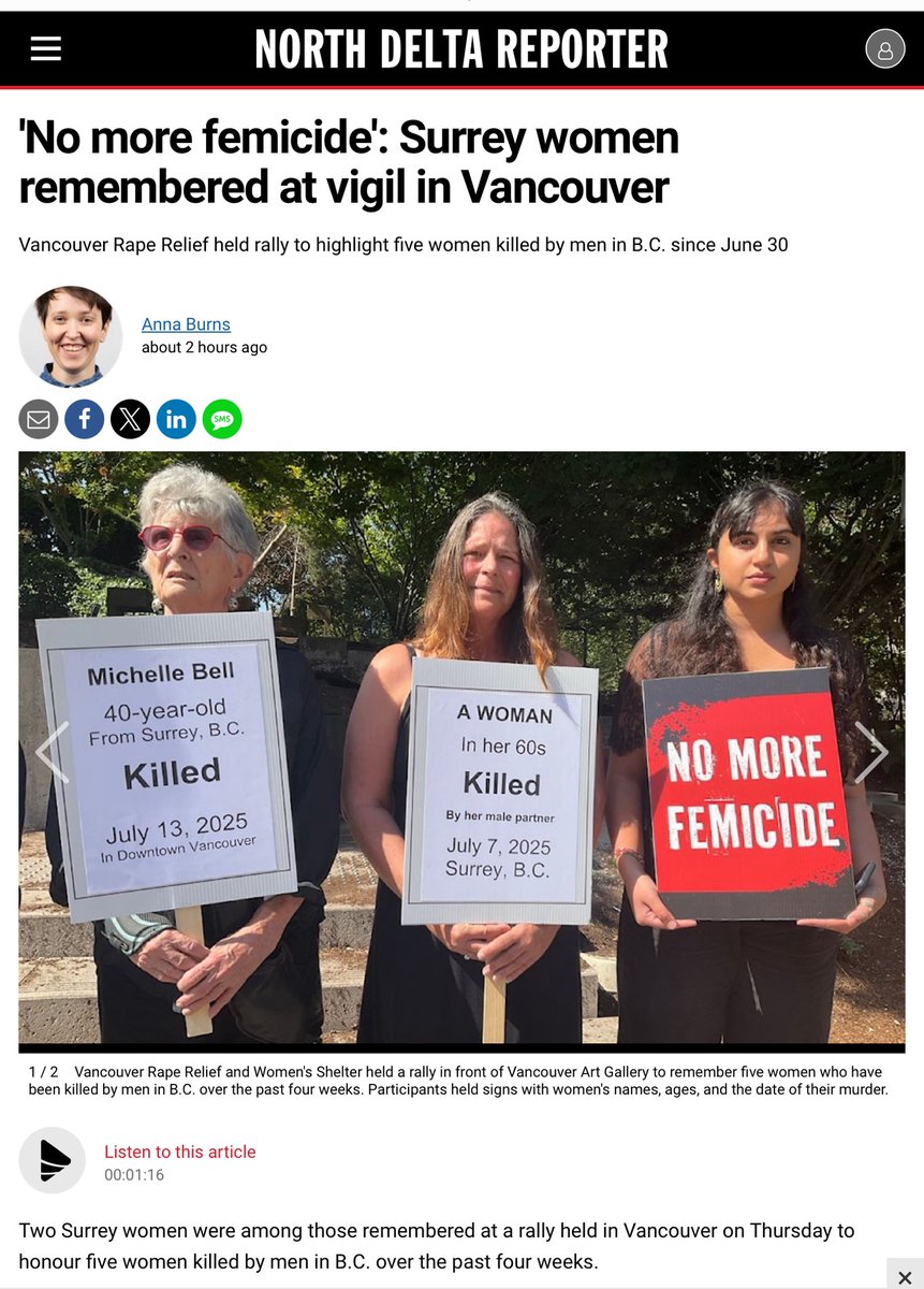 5 (five!) women were murdered by men in a span of three weeks in #BritishColumbia 
This has to stop! No More #femicide 
#bcpoli