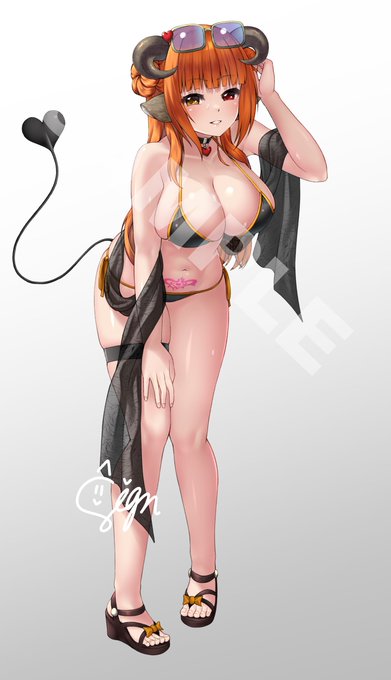 Vtuber愛月もこ様(@MokoHahituzi)の水着イラストを描かせていただきました!
やっぱり夏は水着! 