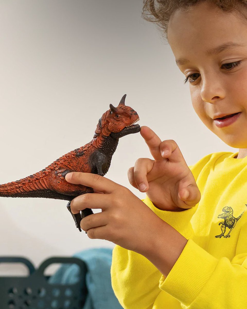 夏だ！
恐竜だ！
この恐竜は カルノタウルス
2本の角が鬼みたいですね！
カルノタウルスは、白亜紀後期に生息していた獣脚類の肉食恐竜です。

#シュライヒ #フィギュア #schleich