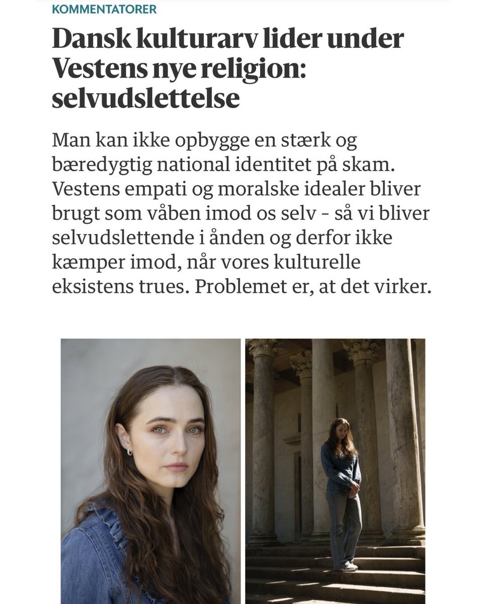 “Men hvis ikke danskerne kæmper for at bevare det danske – hvem skal så? Afrikanerne?” Jeg har skrevet en ny kommentar i Berlingske. berlingske.dk/kommentatorer/…