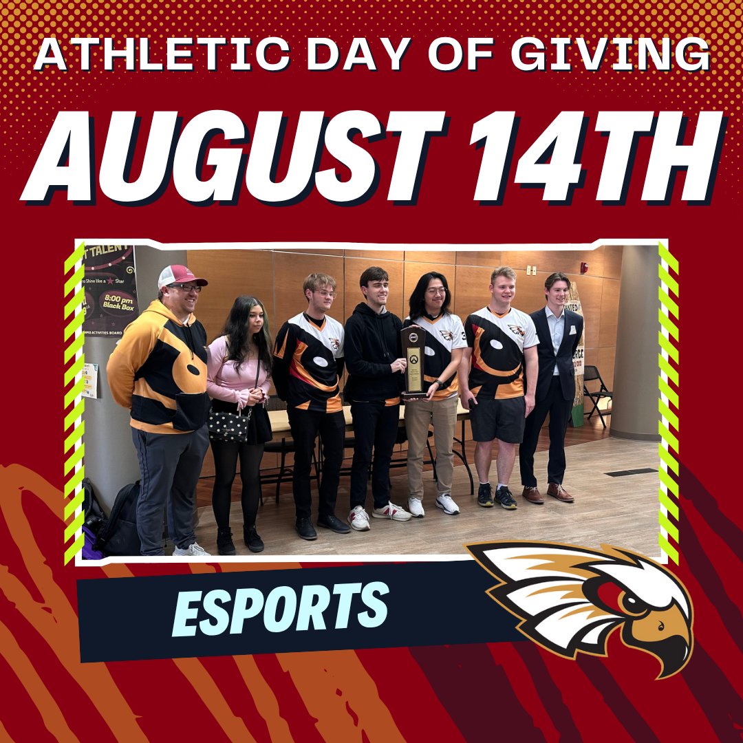 Our Athletic Day of giving is 14 days away!!!
The money raised for Esports will allow easier traveling for our teams like our Overwatch team pictured winning the MVEC Championship! While our day of giving is technically on the 14th the giving page is live now!!  @coeathletics
