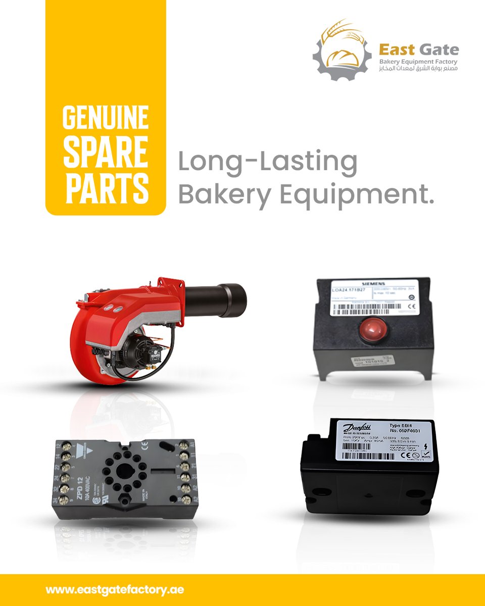 EastGateFactory's tweet image. Keep your bakery running like clockwork! 🕒🔧 Quality spare parts available.

Get in Touch Today!
☎️ +97125501242 / +971509988411
💻 eastgatefactory.ae
Whatsapp: wa.me/971509988411

#BakerySpareParts #BakeryEquipmentUAE #BakeryMachines #CommercialBakeryUAE #EastGate