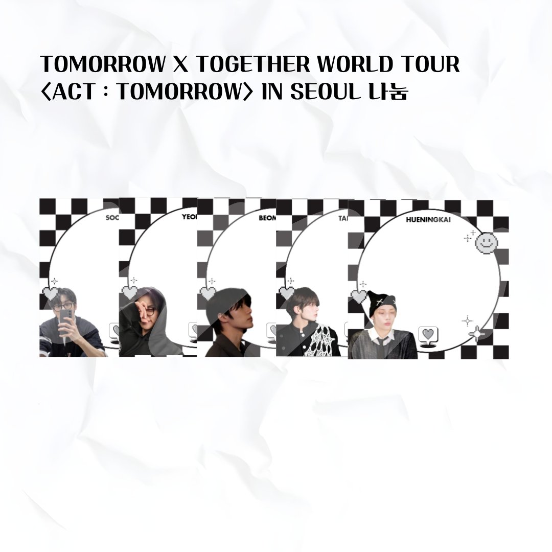 〈ACT : TOMORROW〉 IN SEOUL 나눔

📝TXT메모지📝
     +약간의 간식🍪

•날짜: 8/23[막콘]

•수량: 25개

•인증: 본 게시물 RT

맞나눔 환영🫶🏻

※장소/착장은 당일에 공지