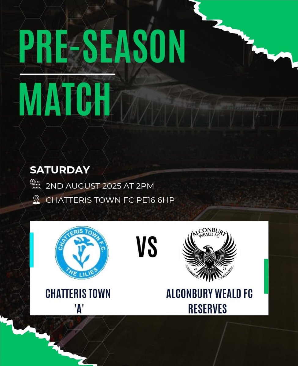 We are off on our travels for pre-season game 2 for the reserves following a hard fought close game away to Wisbech.

This will be just as hard and will need to play our game even more. #alconburyweald #wealdfc #uptheweald #grassrootsfootball
