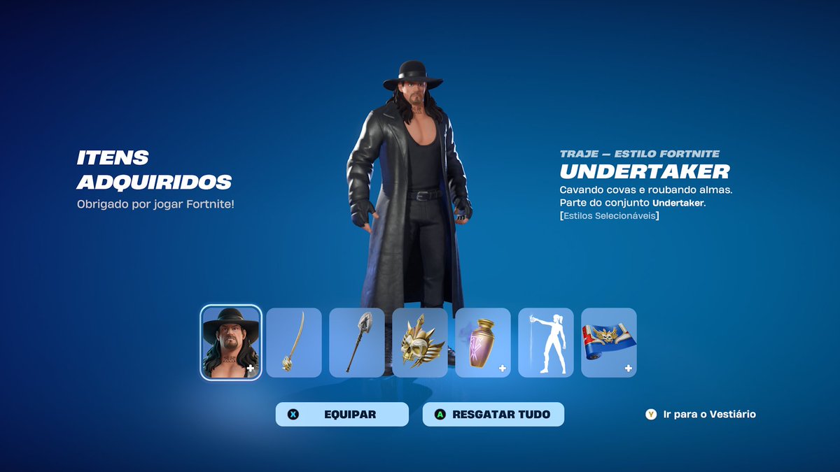 Felipe Winchester (@abacaxifalante_) on Twitter photo Comprei o Undertaker fechando assim todas as skins de WWE no Fortnite, e é claro com o código do lindo 🫂 <a href="/PedroEliasFN/">Pedro Elias ★ Fortnite News</a> Comprei o Undertaker fechando assim todas as skins de WWE no Fortnite, e é claro com o código do lindo 🫂 <a href="/PedroEliasFN/">Pedro Elias ★ Fortnite News</a>